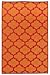 Fab Habitat Reversible Rugs | Indoor or Outdoor Use | Stain Resistant, Easy to Clean Weather Resistant Floor Mats | Tangier - Orange Peel & Rouge Red (4' x 6')