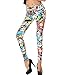 PrettyGuide Women's Wonder Woman Doodle Comics Alphabet Print Lycra Leggings Pants