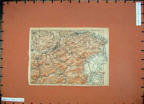 1905 COLOUR MAP ST GALLEN RORSCHACH APPENZELL ANDWIL