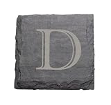 Review J.K. Adams Company VSC-4SQ-D / JK Adams Set of Four 4-Inch Square Monogrammed Slate Coasters, D