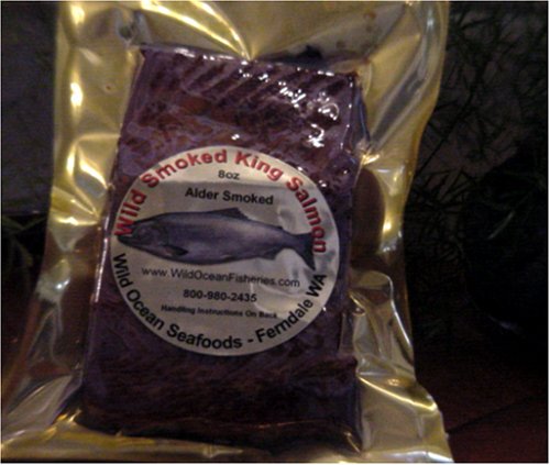 8oz Wild Hot Smoked King (Chinook) Salmon - Traditional by Wild Ocean Seafoods