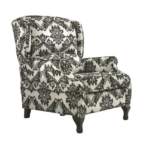 TMS Wing Recliner, White with Black Pattern On Sale