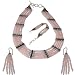 Sterling Silver Jewelry Set Rose Quartz Necklace Earrings and Bracelet