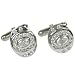 Mens Accessory Cufflinks Sterling Silver Zircon Gemstone (cflng237)
