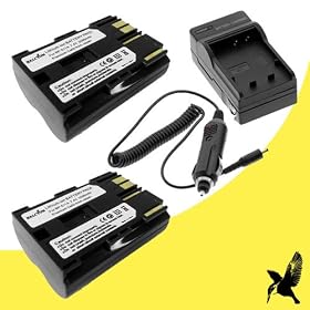 Two Halcyon 2000 mAH Lithium Ion Replacement Battery and Charger Kit for Canon EOS 300D 6.3 MP Digital SLR Camera and Canon BP-511