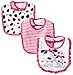 Gerber Baby-Girls Newborn 3 Pack Terry Bib Dalmation, Pink, One Size