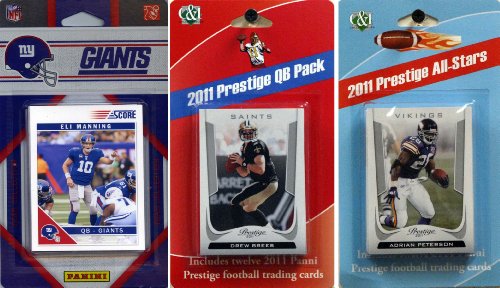 NFL New York Giants Licensed 2011 Score Team Set with Twelve Card 2011 Prestige All-Star and Quarterback Set