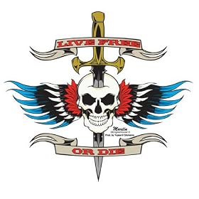 Live Free Or Die Skull With Eagle Wings by Enginehouse 13 - Sticker / Decal