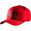 Troy Lee Designs Signature Men's Flexfit Fashion Hat w/ Free B&F Heart Sticker Bundle - Red