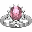 14K White Gold Pink Tourmaline and Diamond Ring