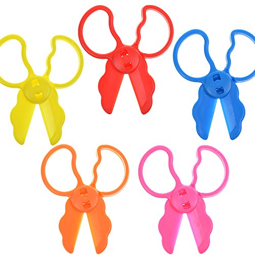BCP 5pcs Assorted Color Small Plastic Scissors Art Clay Dough Tool For playdoh