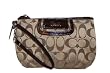 Coach Soho Signature Capacity Wristlet Clutch Bag Purse 45808 Khaki Mahogany