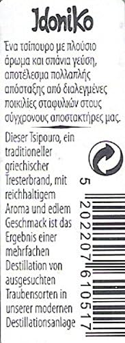 Collectable Greek Glass Bottle with Tsipouro Idoniko Without Anice