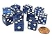 Set of 10 D6 16mm Glitter Dice - Blue with White Pips