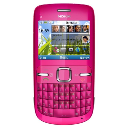 Nokia C3 Pink Mobile Phone on Vodafone PAYG