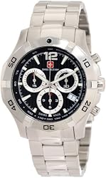Swiss Military Calibre Men's 06-5I3-04-007 Immersion Chronograph Black Dial Steel Bracelet Watch