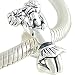 Sterling CHEERLEADER CHEER European Bead for Charm Bracelet