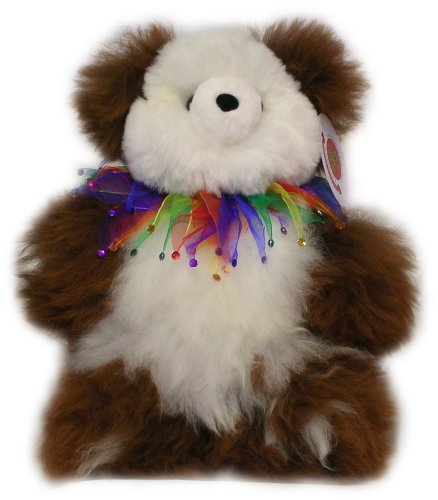 51xqrgR8NnL Alpaca Bear. Genuine Multi Colored Alpaca Teddy Bear With Multi Colored Rhinestones Collar. 14 Inches high.
