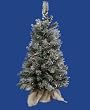 2.5' Pre-Lit Flocked Jackson Pine Christmas Tree in Burlap Sack Multi LED Lights