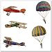 Baby : 3 Large Planes and 2 Parachutes Wall Transfer Stickers
