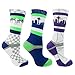 3 Pairs Strideline Athletic Men's Sport Crew Socks Strapped Fit One Size Designs