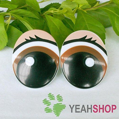 31mmx39mm Eyelash Comic Eyes / Safety Eyes / Printed Eyes - 1 Pair