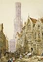 Flower Sellers In Bruges art print 43x30 cm by Louise Rayner