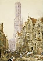 Posters: Louise Rayner - Flower Sellers In Bruges Art Print (43 x 30 cm)