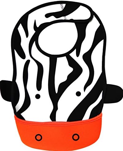 Water Resistant Flexibib - Neoprene Baby Bib with Deep Food Catching Pocket - By My Baby Peach - ZEBRA