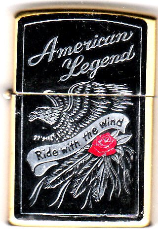 American Legend Lighter ~ #19 ~ Gold Colored Zippo Style ~ Windproof and Refillable