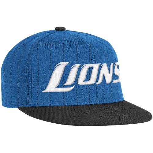 NFL Men's Detroit Lions End Zone Flat Visor Flex Hat - Tw84Z (Blue, Small/Medium)
