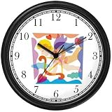 Cupid with Bow & Arrow in Pastel - Cherub, Angel or Cupid Theme Wall Clock by WatchBuddy Timepieces (Black Frame)