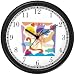 Cupid with Bow & Arrow in Pastel - Cherub, Angel or Cupid Theme Wall Clock by WatchBuddy Timepieces (Black Frame)