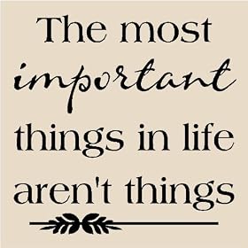 The most important things in life aren't things 12x12 vinyl wall art decals sayings quotes home decor tile lettering