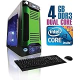 CybertronPC X-Sniper SIAN11202BUBGL, Black/Green, Intel Core i3 Dual Core ( ....