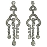 Sterling Silver Pave Cubic Zirconia Drop Earrings by Charles Winston