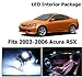 Zone Tech Acura RSX 2002-2006 White Interior LED Package (6 Pieces)