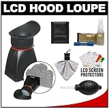 Zeikos LCD Digital SLR Camera Monitor Glare Free Viewing Hood Loupe (3 inch) with Magnetic Mounting Plate and Case + Nikon Cleaning Accessory Kit for D3, D3s, D3x, D300, D300s, D3000, D3100, D5100, D700, D7000, D90