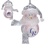 Colorado Rockies Acrylic Snowman Baseball 2 3/4