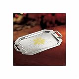 Gorham Metalware Estate Holiday Serving Tray Gold Pointsettia