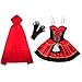 Christmas Costume, Vitalismo Wench Little Hooded Cosplay Dress with Cape Glove