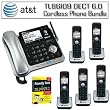 AT&T TL86109 DECT 6.0 2-line Bluetooth Cord-Cordless Phone System With 5 Expandable Handsets Bundle