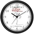 Habit 3 - Put First Thing's First, Prioritize (English Text) - Wall Clock from THE 7 HABITS - CLOCK COLLECTION by WatchBuddy Timepieces (Hunter Green Frame)