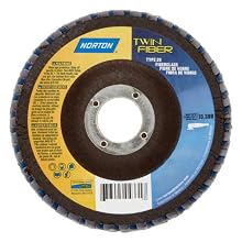 Norton Twinfiber Abrasive Flap Disc, Type 29, Threaded Hole, Fiberglass Backing, Ceramic/Zirconia Alumina