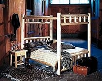 Hot Sale White Cedar Log Style Canopy Bed (Twin)