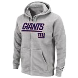 New York Giants Gray Classic Heavyweight II Full-Zip Fleece Hooded Sweatshirt