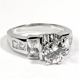 Sterling Silver Ring with Clear CZ - Size: 6-9