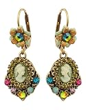 Michal Negrin Vintage Lady Cameo Earrings with Swarovski Crystals - Victorian style, made in Israel