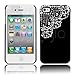 iPhone 4S Case, MagicMobile® Premium Hard Snap-On Case for iPhone 4 / 4S Cute 3D Pearls Lace Design Luxury Bling Dimond Cover for iPhone 4S Slim Case| Color Black