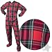 Big Feet PJs Red and Black Plaid Flannel Footed Pajamas for Women and Men